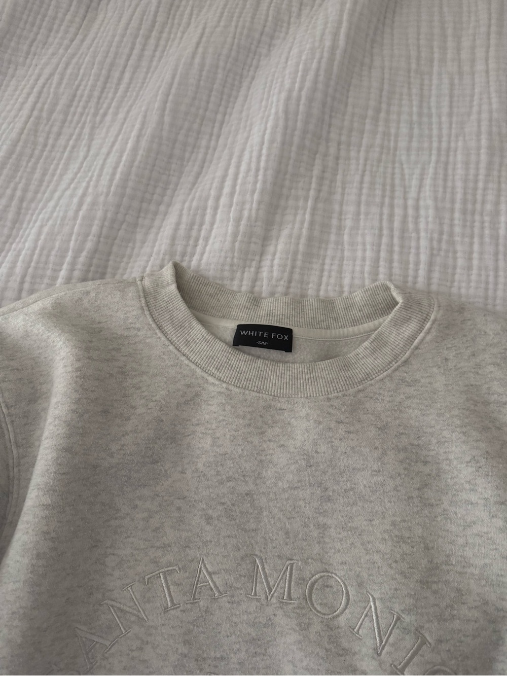 White Fox Boutique Women's Crewneck Sweatshirt - Light Gray - Picture 2 of 3
